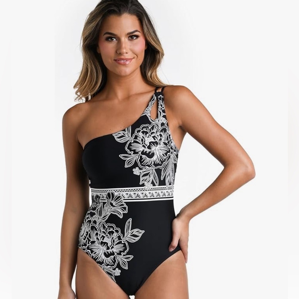 La Blanca Women's Shoulder One Piece Swimsuit Size 4
